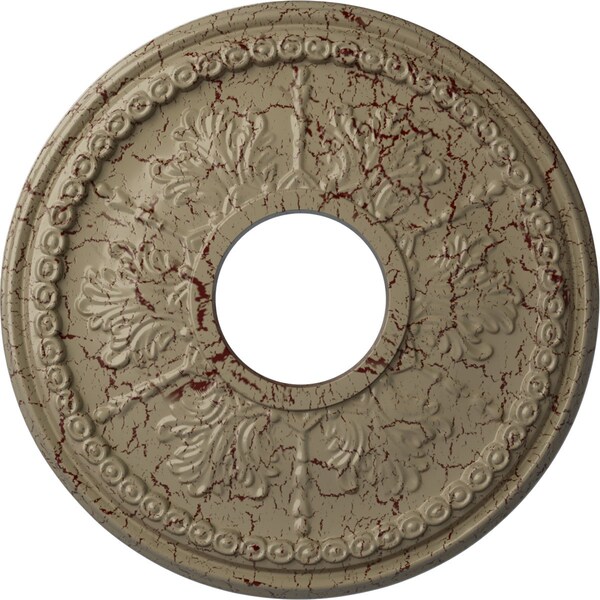 Ekena Millwork Tirana Medallion (Canopies up to 4 3/4"), 13 7/8"OD x 3 3/4"ID x 1 1/4"P, Gobi Desert Crackle CM13TIGDC - main